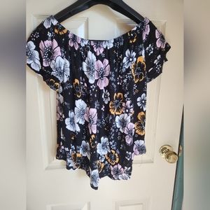 Black Floral T-shirt